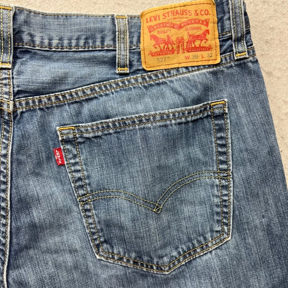Levis 527 Slim Bootcut Jeans Mens 38x32 Blue Denim Pants 05527-0239